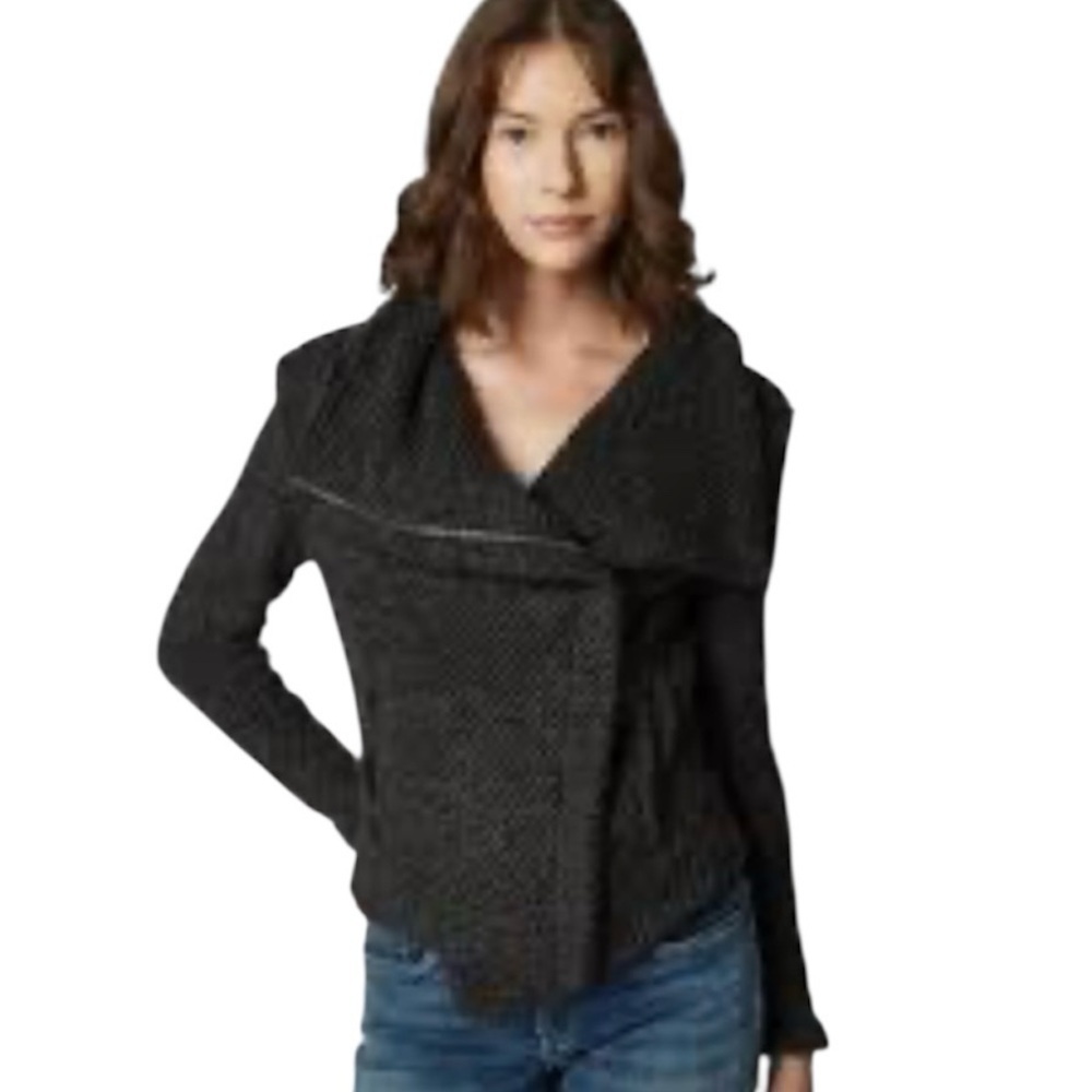 Blank NYC Asymmetrical Zip Moto Sweater Jacket